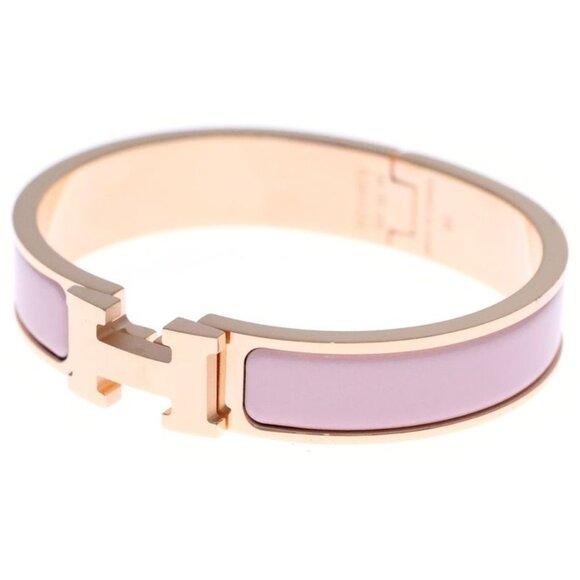 Hermes Clic Clac Hbangle Bracelet Pink Gold